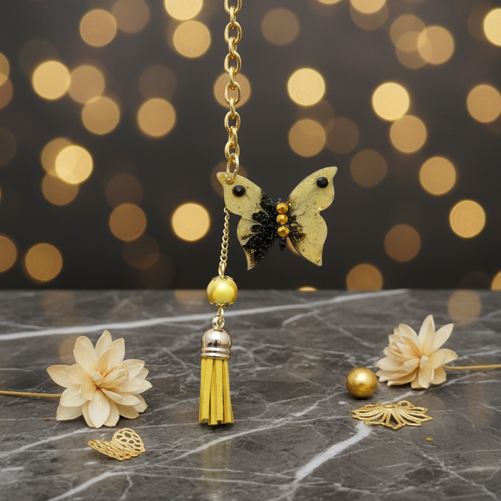 Porte-clés Gold Butterfly